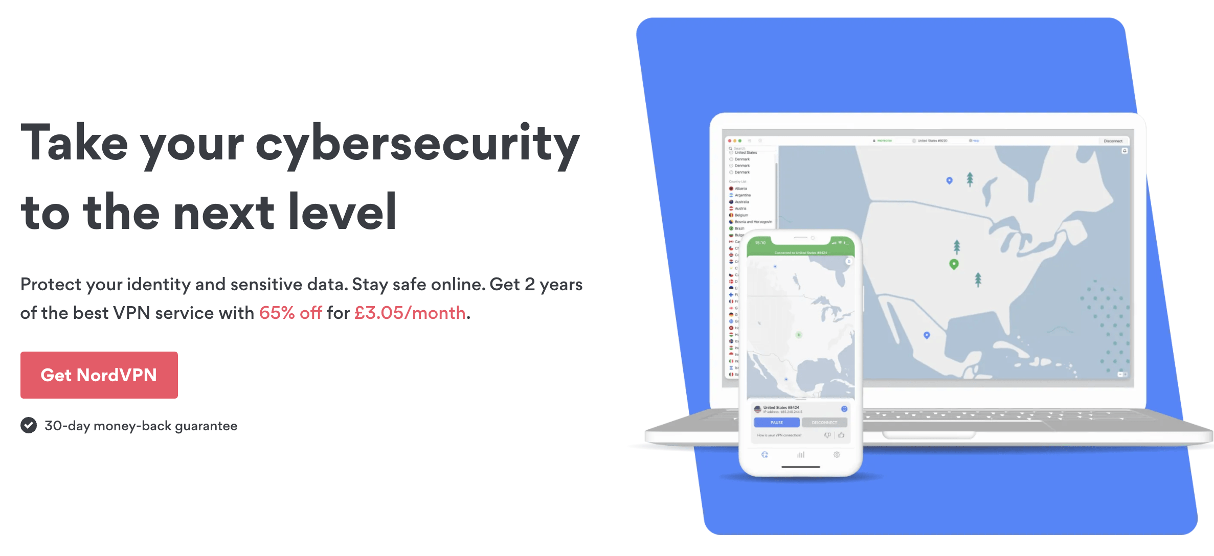 NordVPN Home Page With Deal for their best plan