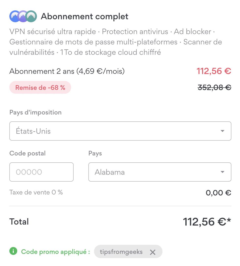 NordVPN pricing page