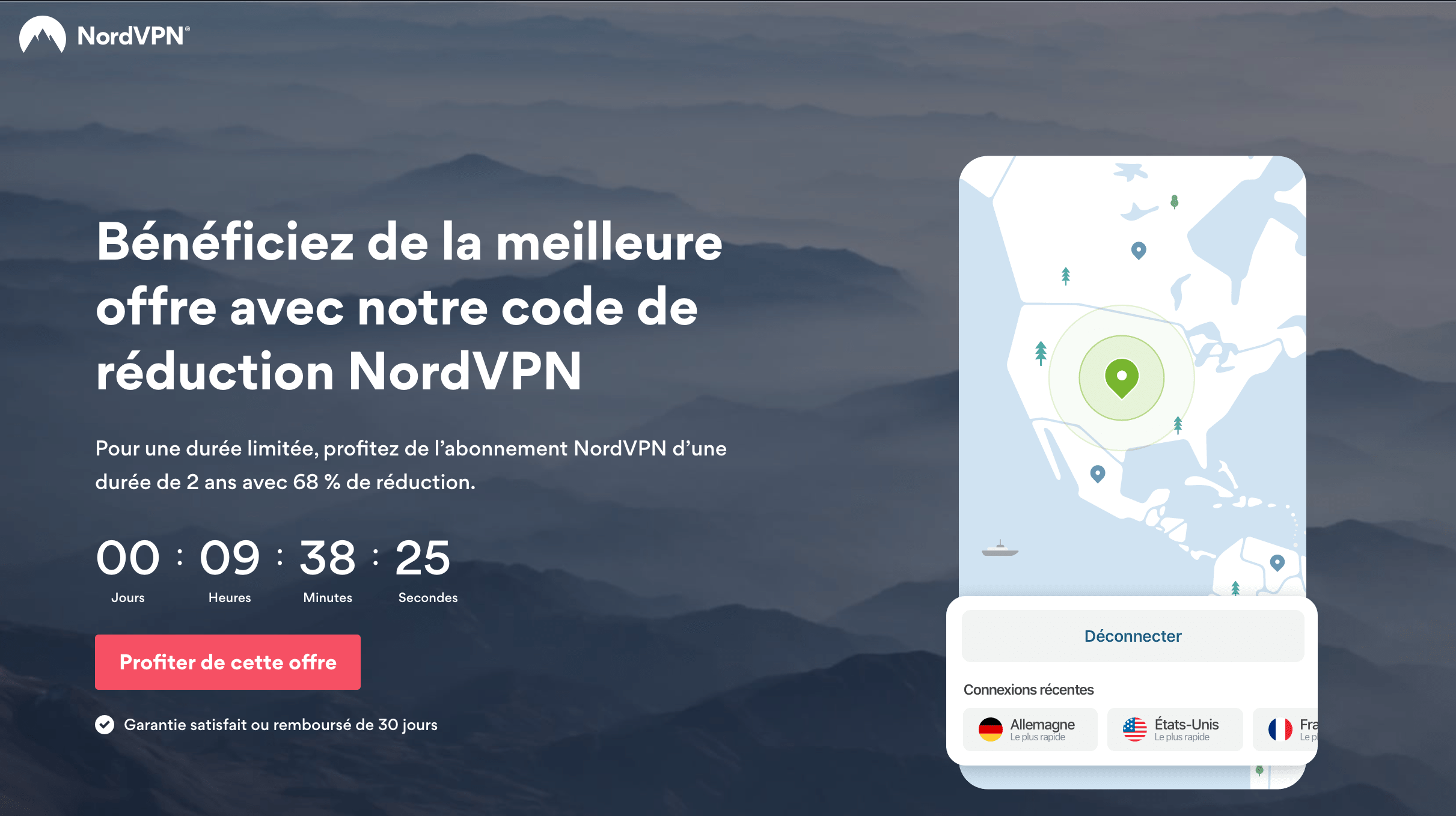 NordVPN à -68% grâce au code promo tipsfromgeeks.