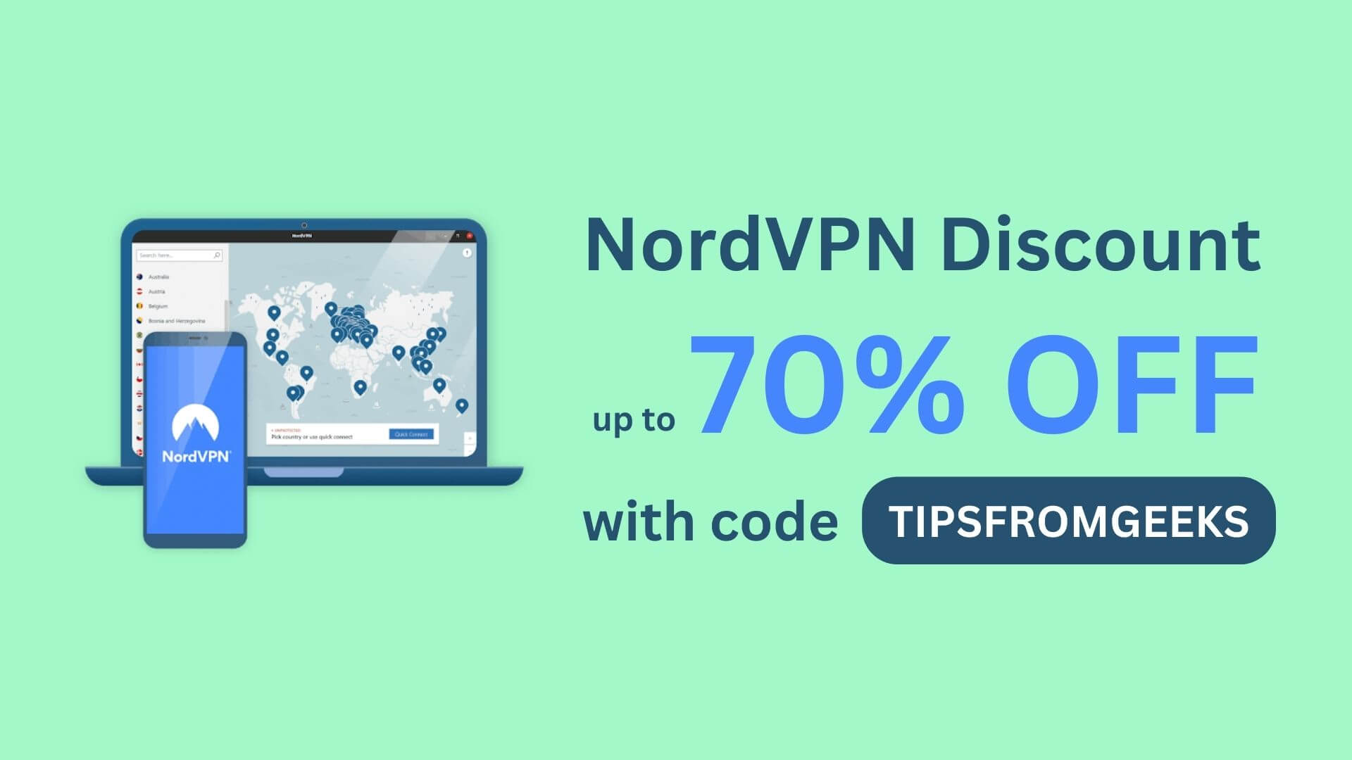 Use NordVPN discount code "tipsfromgeeks" for over 70% off!