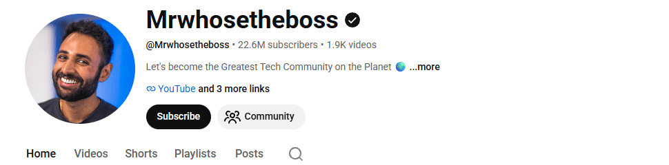 Mrwhosetheboss YouTube channel