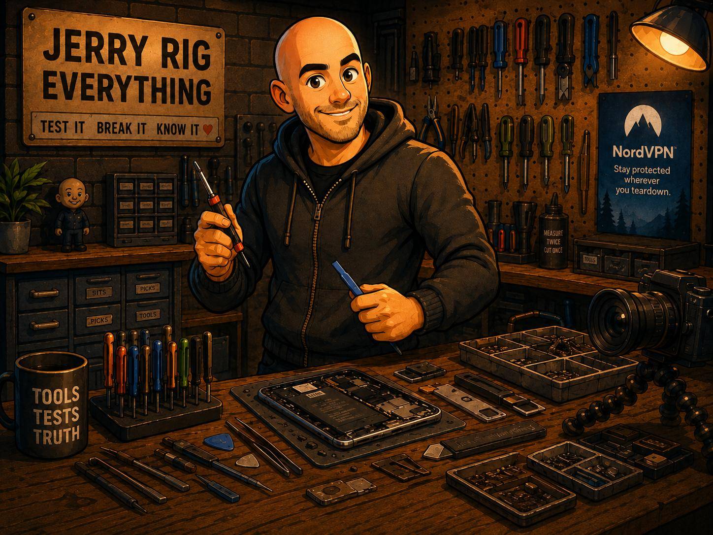 JerryRigEverything testing a gadget