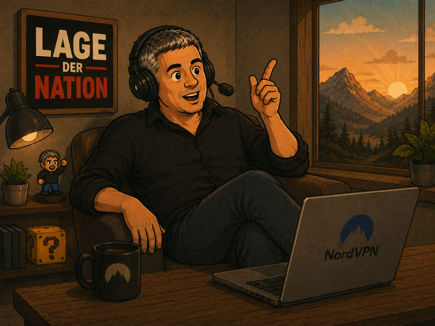 Lage der Nation speaking on a podcast