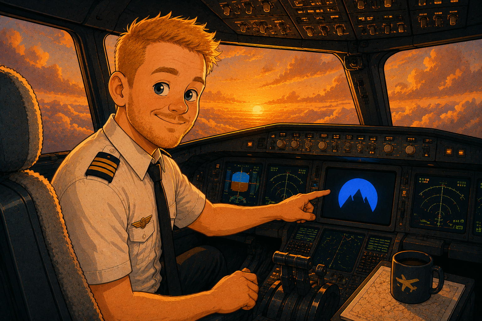 Creator Mentour Pilot piloting an airplane