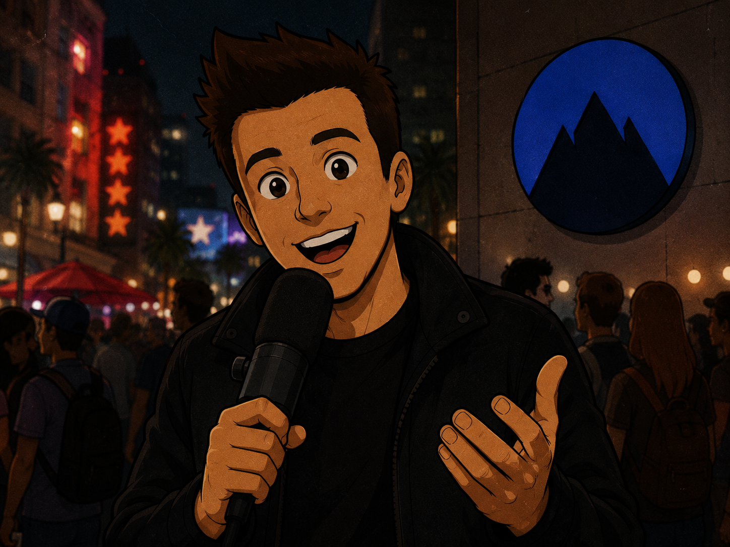 YouTuber Phillip de Franco, supported by NordVPN, speaking to a microphone