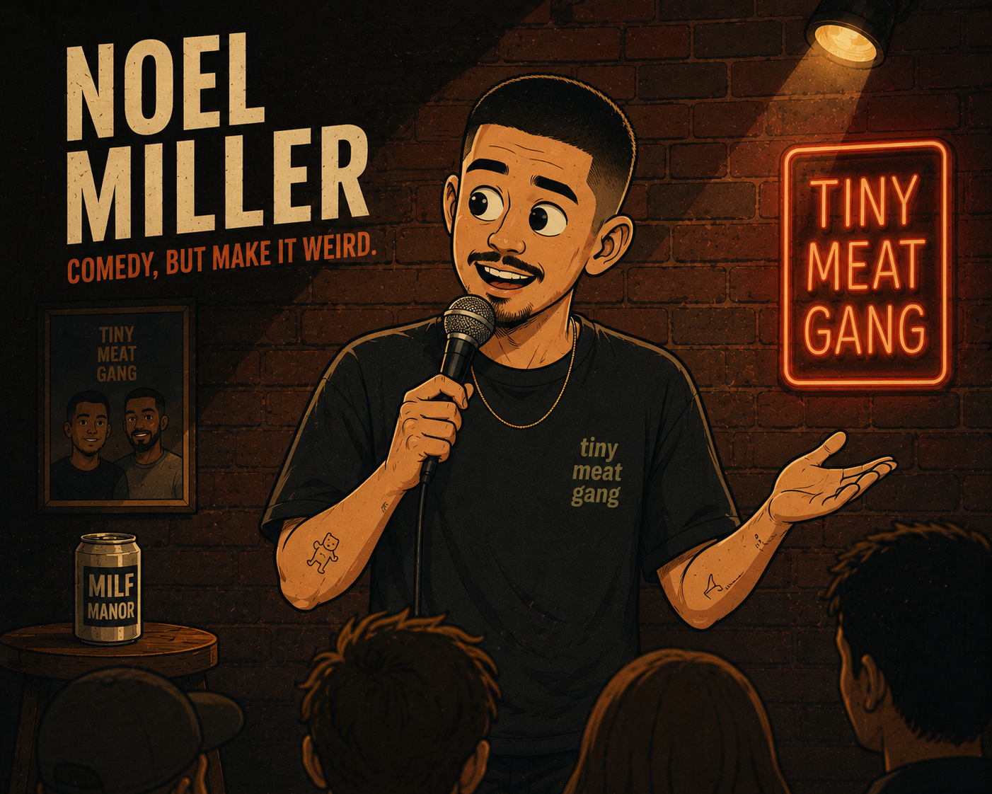 Comedian Noel Miller performing a stand-up