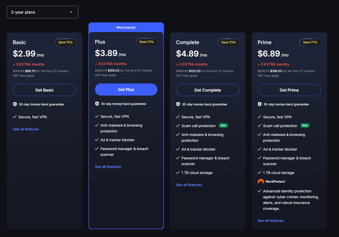 NordVPN plans with discounts 