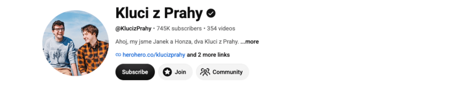 Kluci z Prahy YouTube channel cover