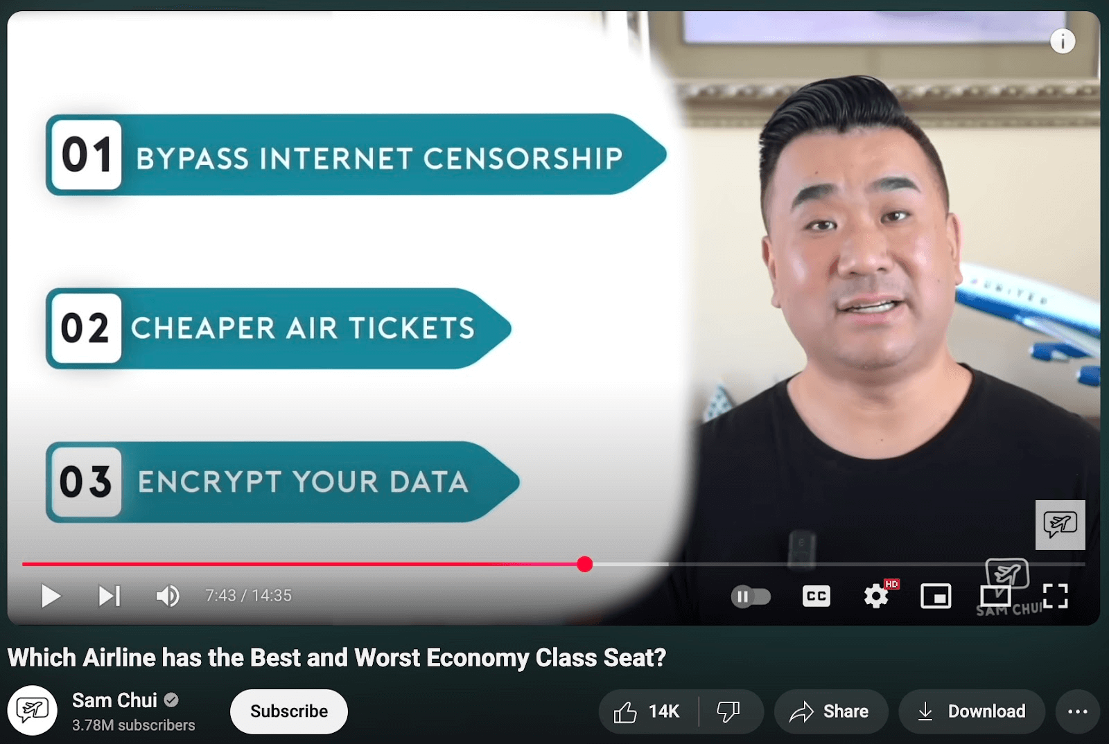 Sam Chui promoting Surfshark
