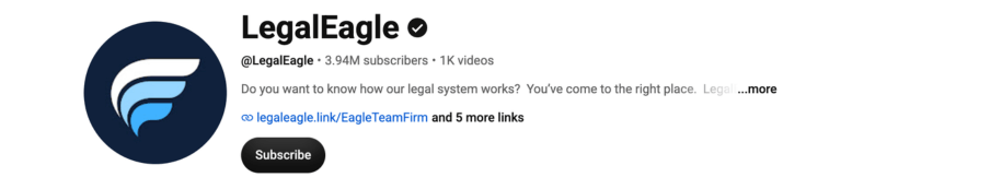 LegalEagle YouTube channel cover
