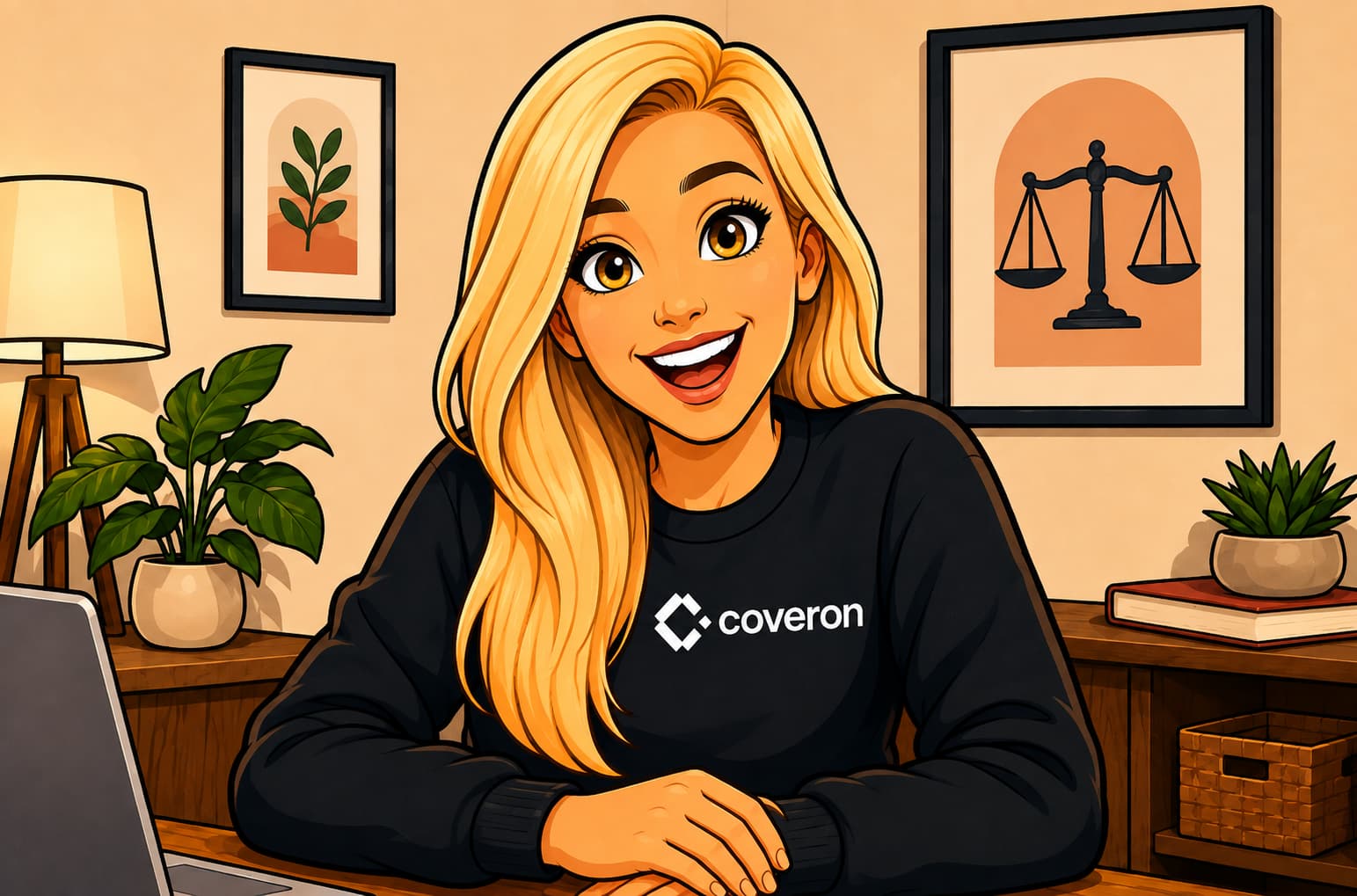 Attorney LegalBytes wearing Coveron sweatshirt