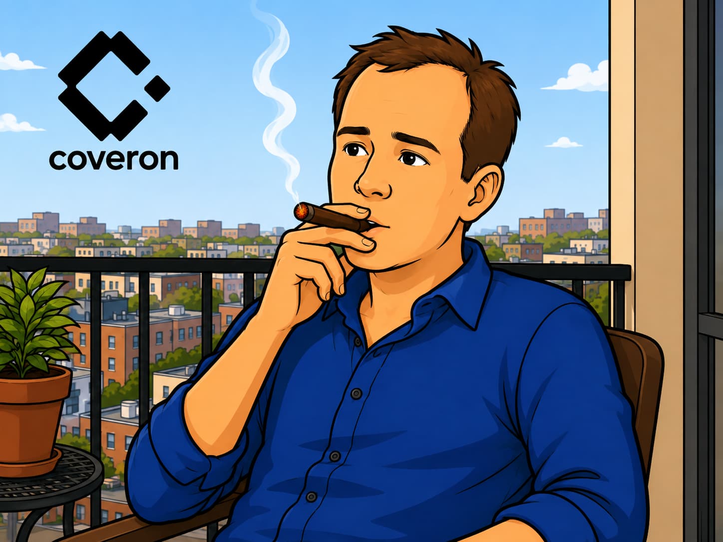 YouTube Content Creator The Civil Rights Lawyer smoking a cigar in a balcony