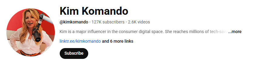 Kim Komando Youtube channel